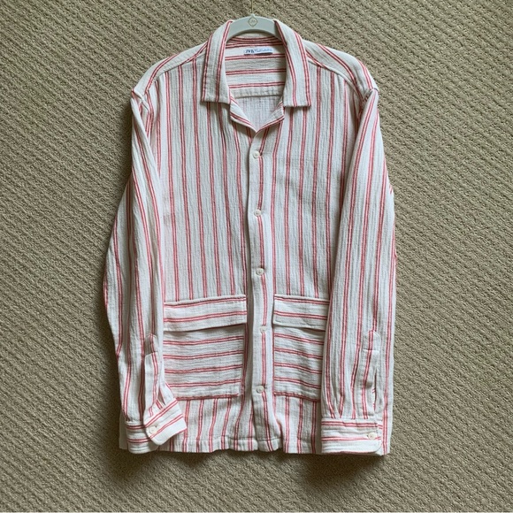 Zara Other - Zara Linen Camp Collar over shirt